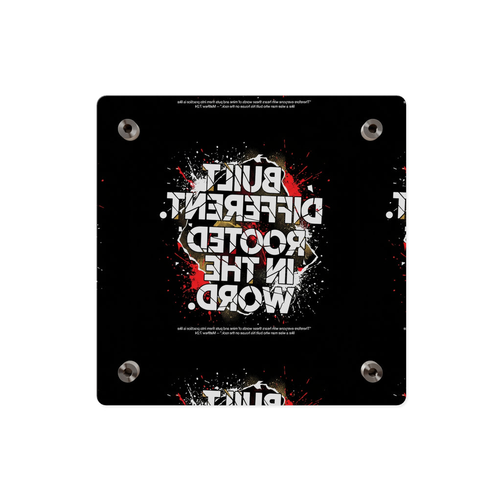 Acrylic Wall Art Panel — “Built Different Rooted in the Word” Inspirational Christian Decor