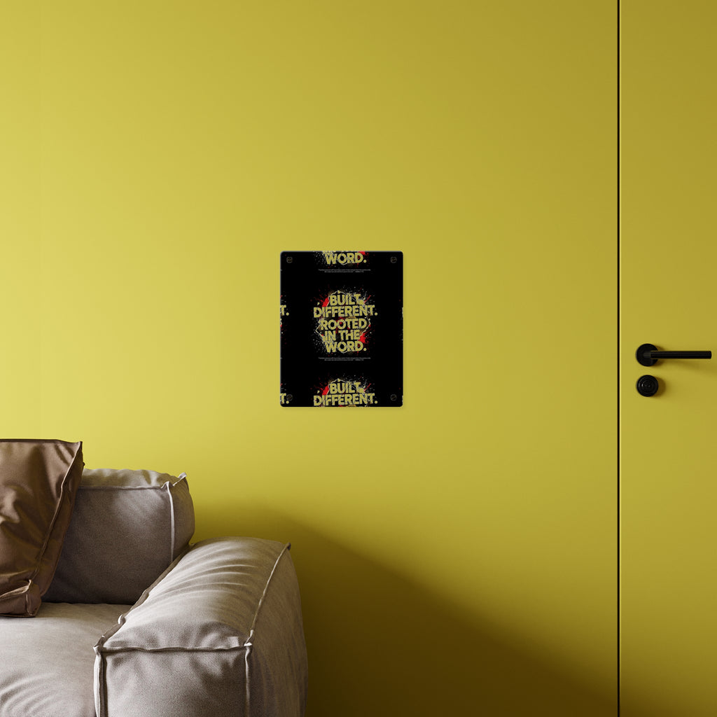 Acrylic Wall Art Panel — “Built Different Rooted in the Word” Inspirational Christian Decor