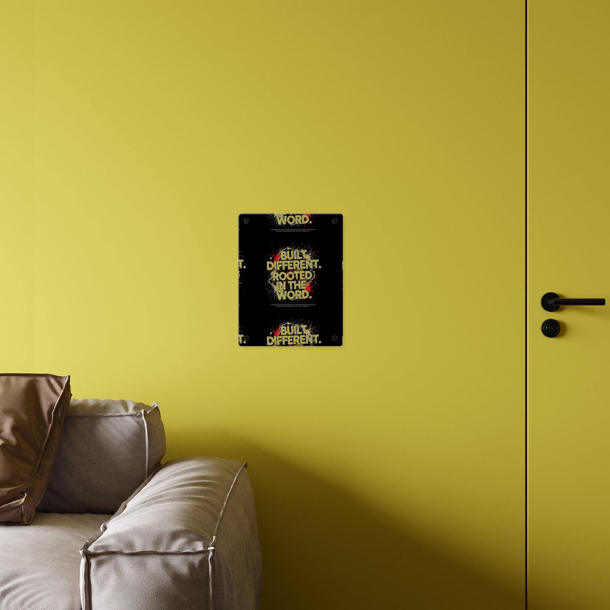 Acrylic Wall Art Panel — “Built Different Rooted in the Word” Inspirational Christian Decor