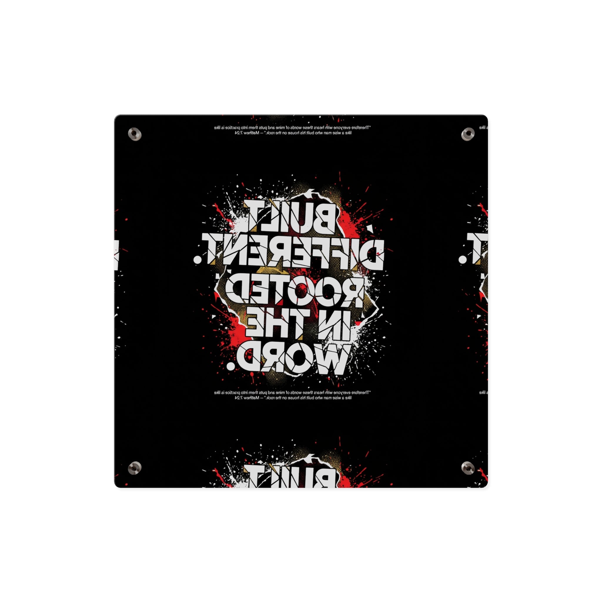 Acrylic Wall Art Panel — “Built Different Rooted in the Word” Inspirational Christian Decor