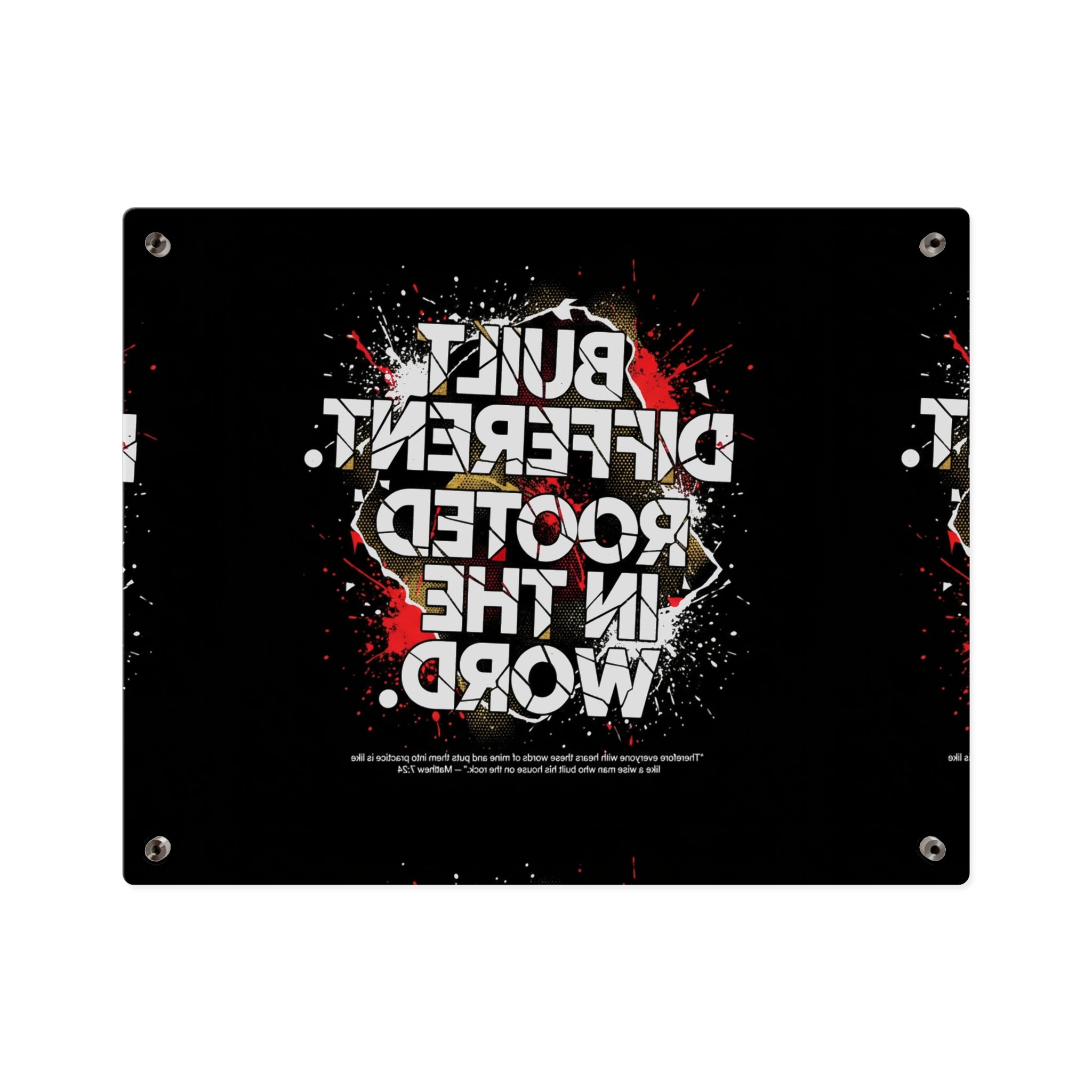 Acrylic Wall Art Panel — “Built Different Rooted in the Word” Inspirational Christian Decor