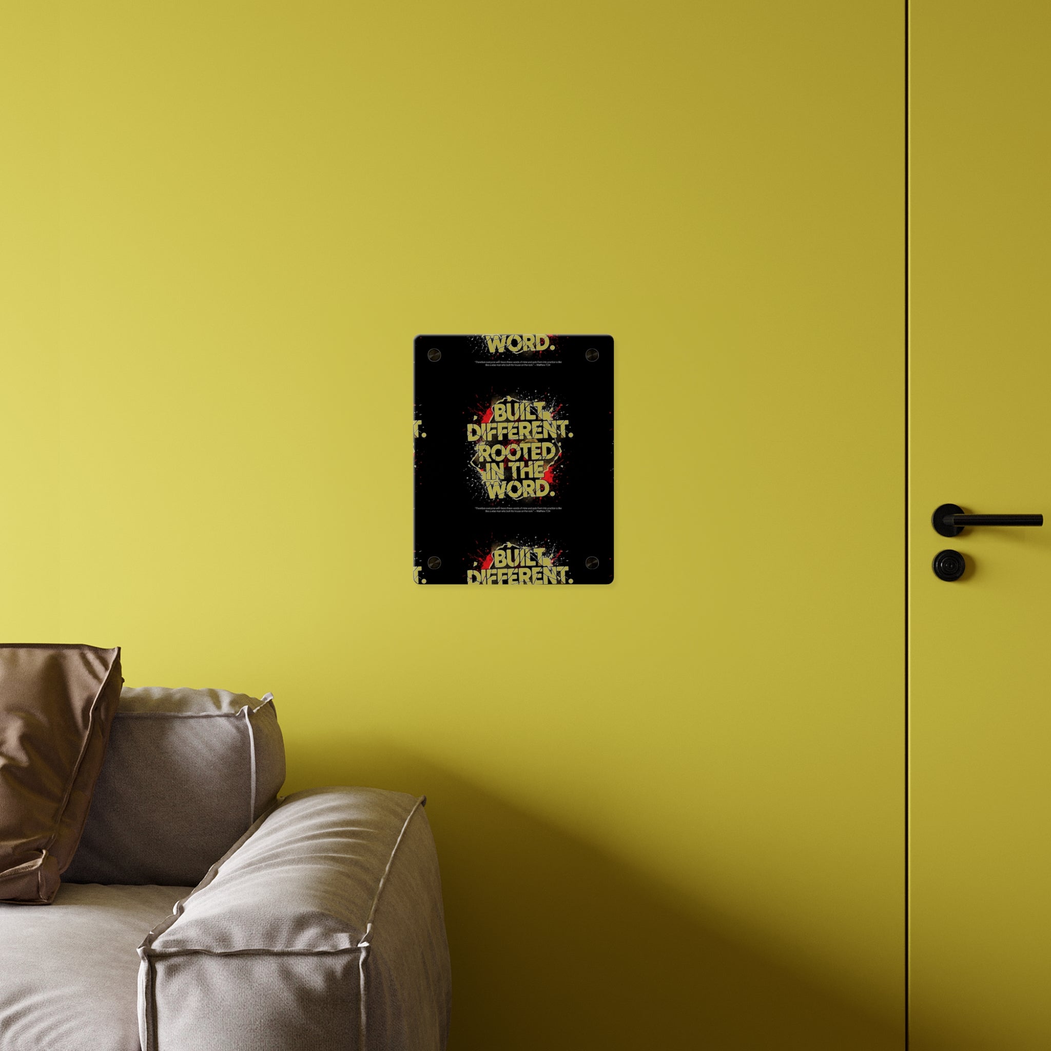 Acrylic Wall Art Panel — “Built Different Rooted in the Word” Inspirational Christian Decor