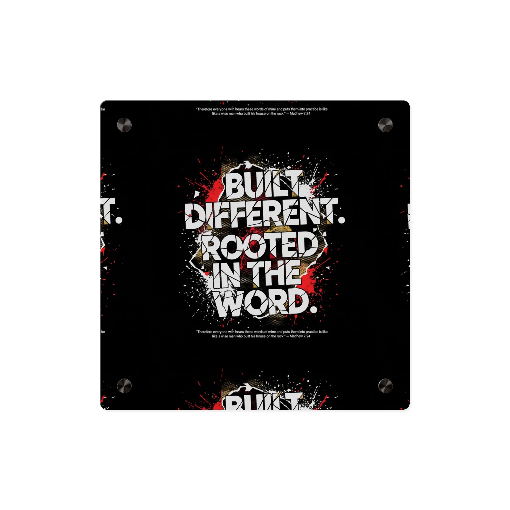 Acrylic Wall Art Panel — “Built Different Rooted in the Word” Inspirational Christian Decor