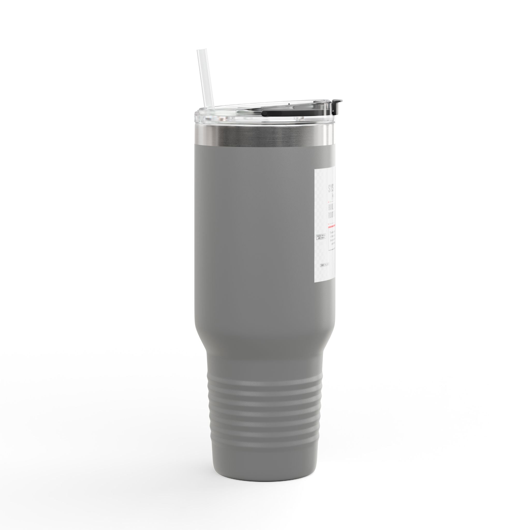 40oz Insulated Travel Mug — “System Failure” Retro Tech Print