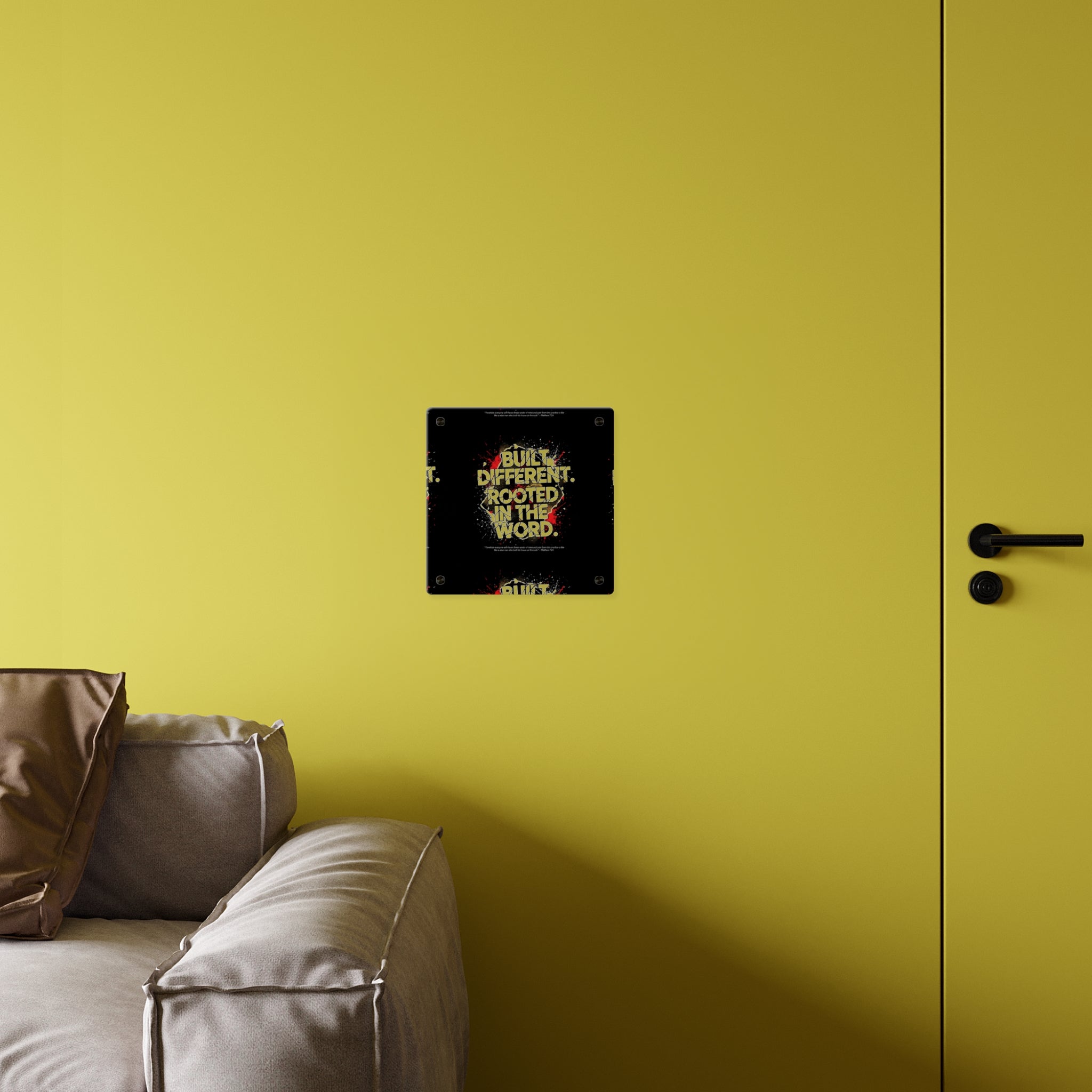 Acrylic Wall Art Panel — “Built Different Rooted in the Word” Inspirational Christian Decor