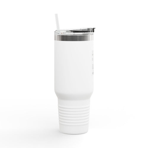 40oz Insulated Travel Mug with Lid — 'Foundation Receipt' Design