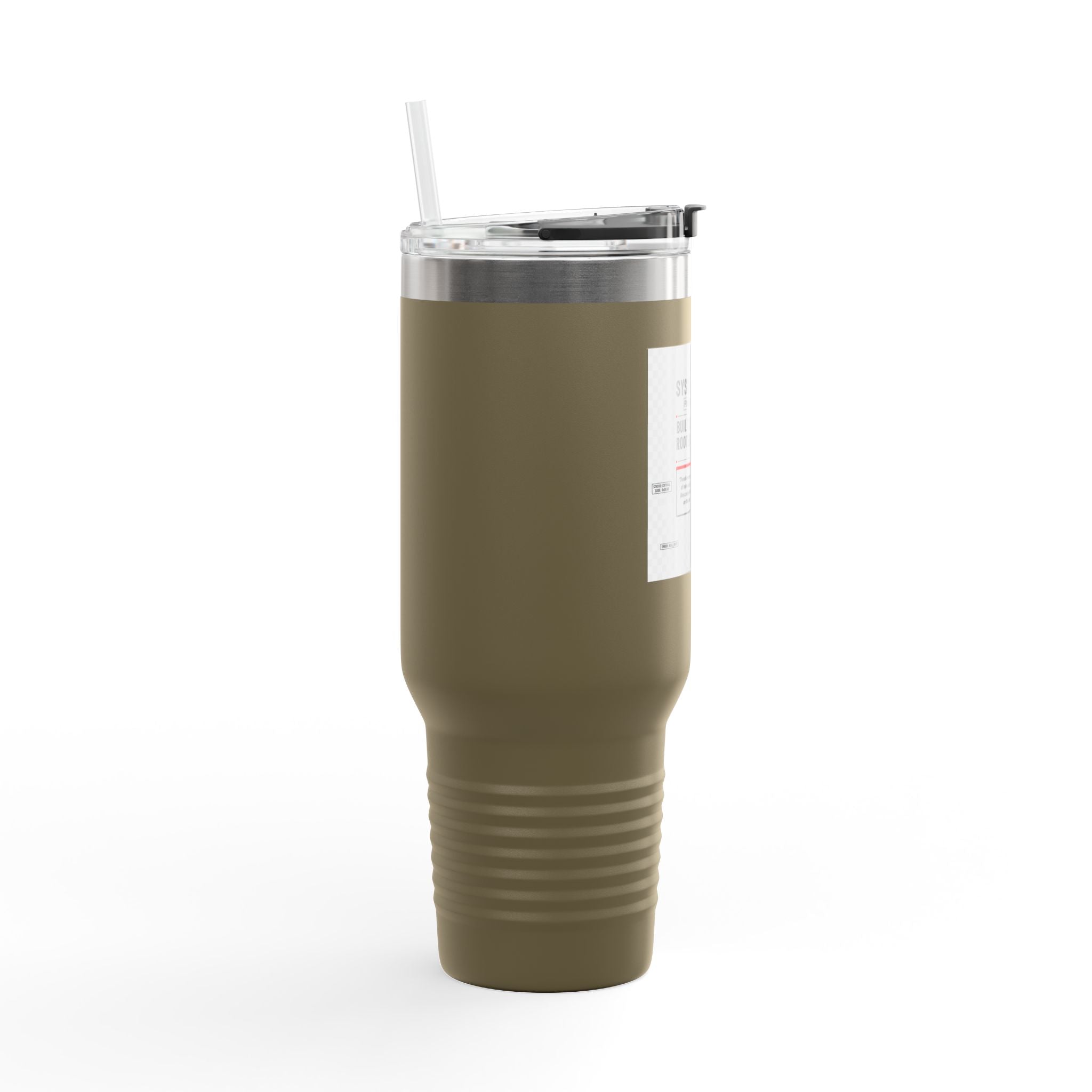 40oz Insulated Travel Mug — “System Failure” Retro Tech Print