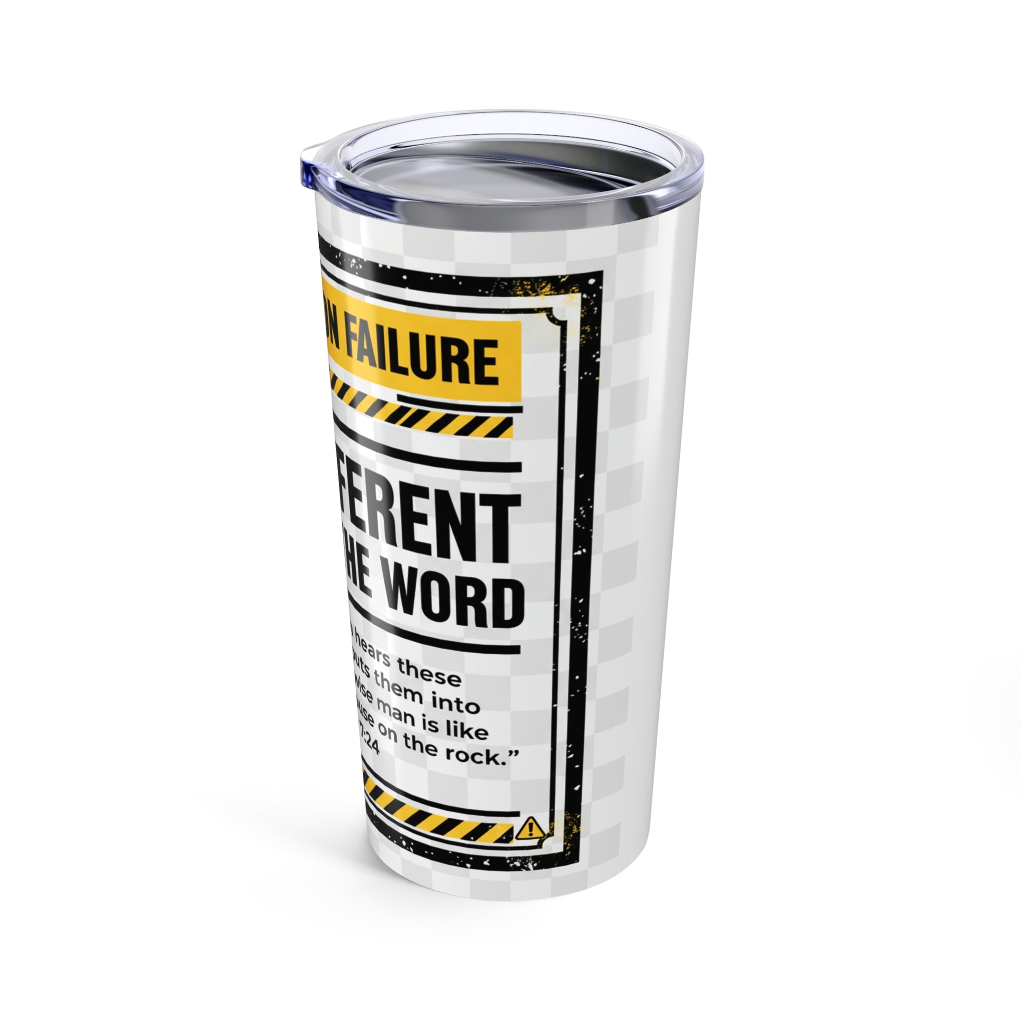 Built Different Tumbler 20oz | Matthew 7:24 Scripture Foundation Design
