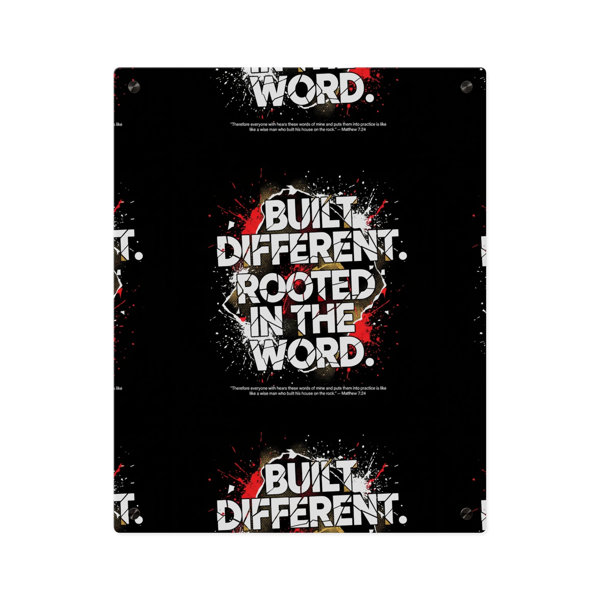 Acrylic Wall Art Panel — “Built Different Rooted in the Word” Inspirational Christian Decor