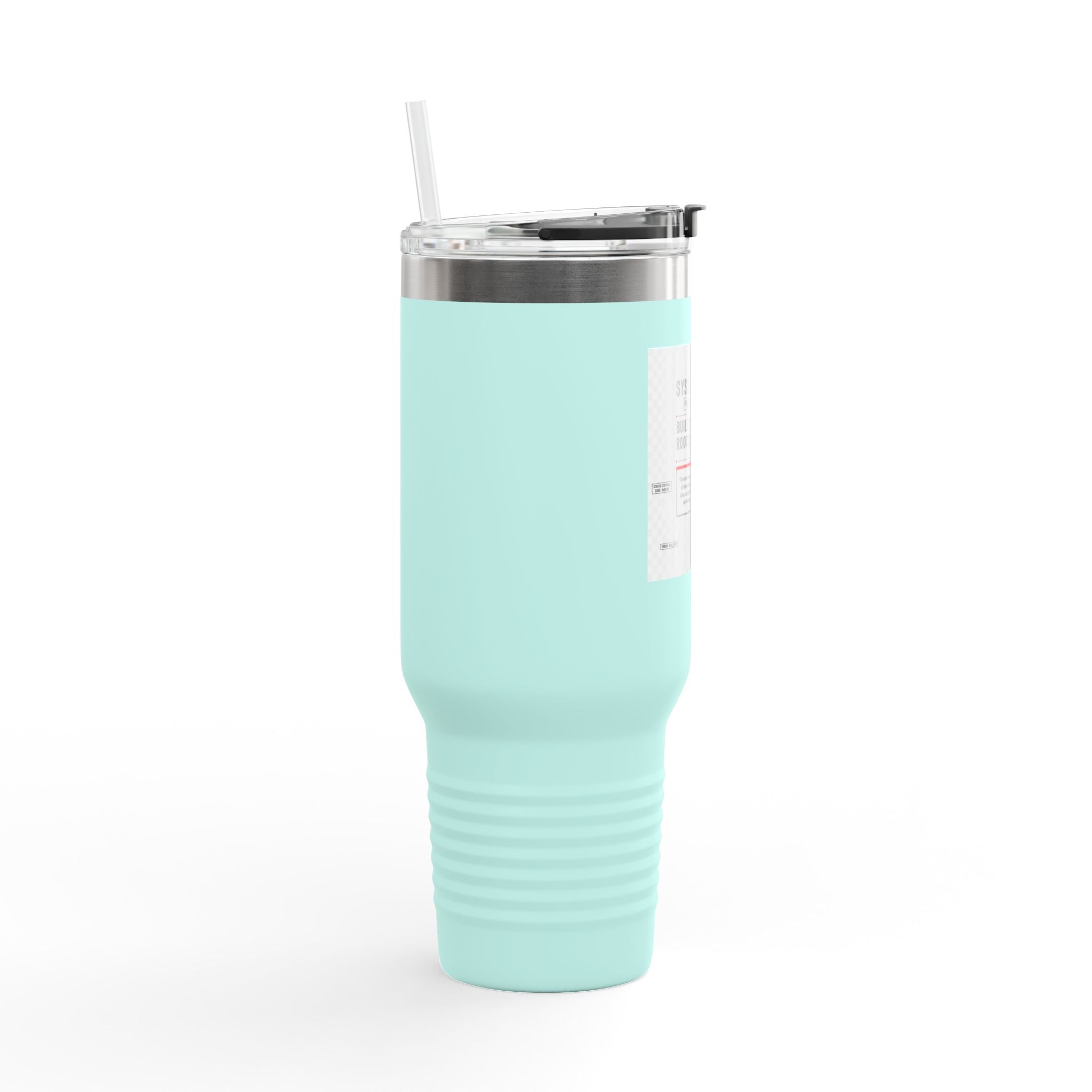 40oz Insulated Travel Mug — “System Failure” Retro Tech Print