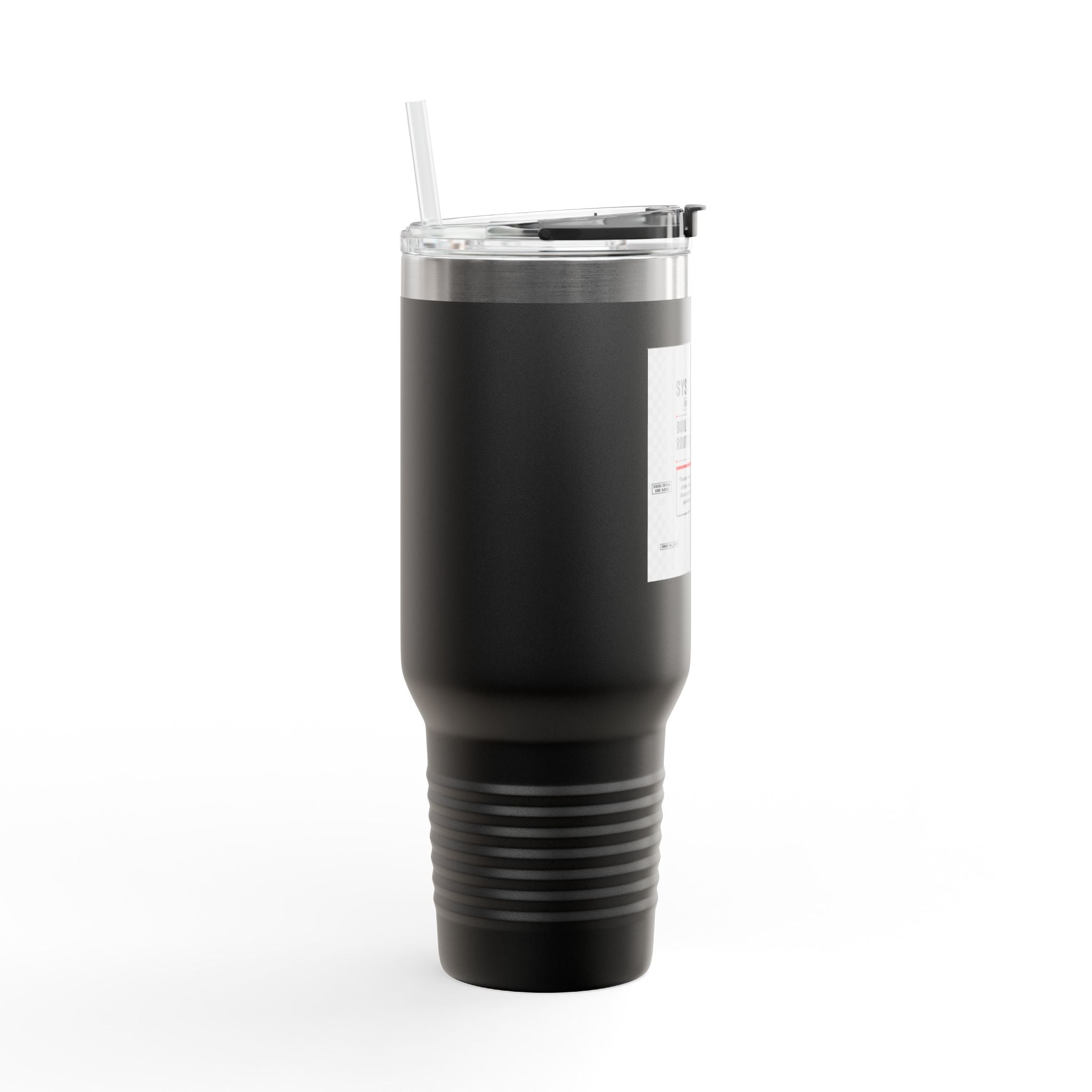 40oz Insulated Travel Mug — “System Failure” Retro Tech Print