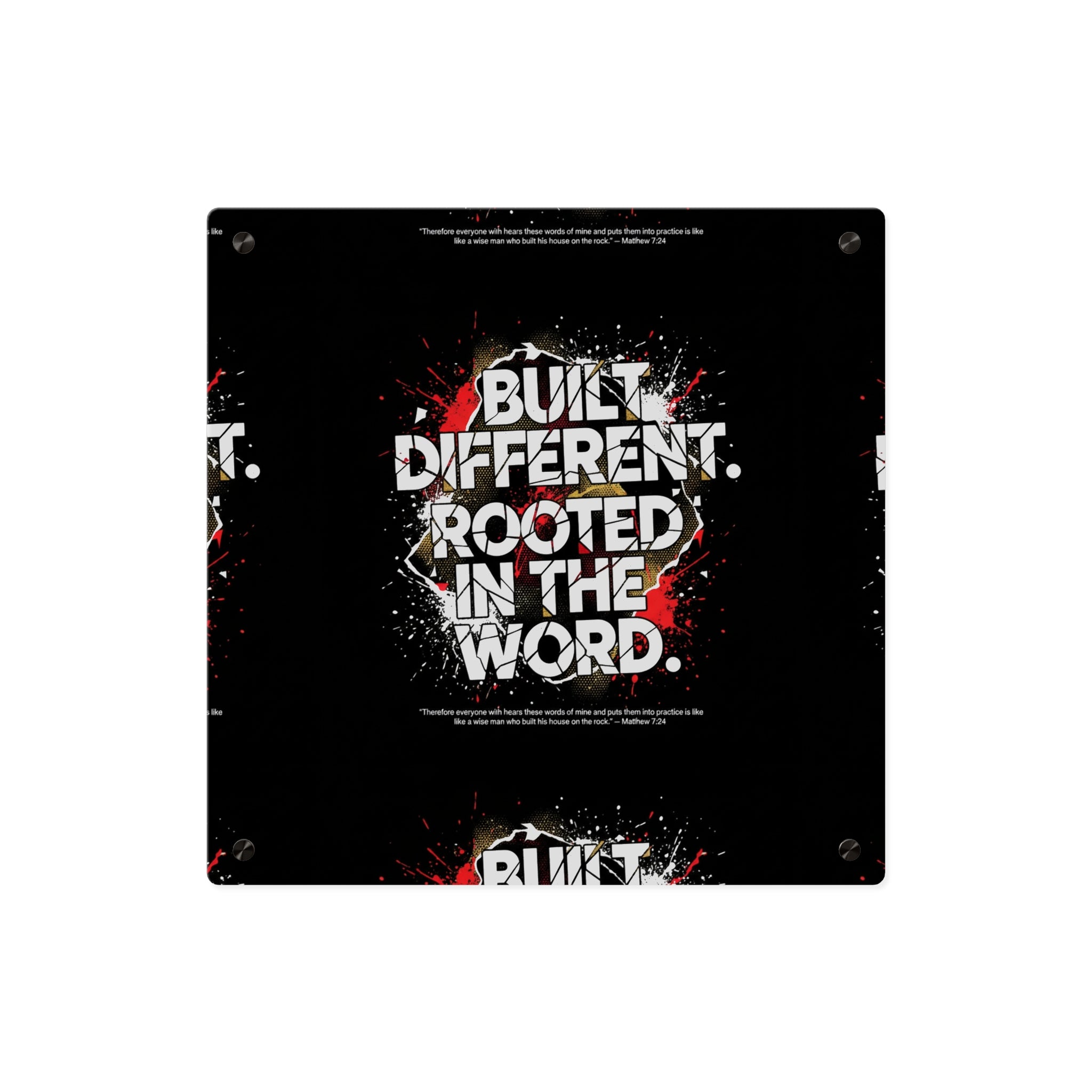 Acrylic Wall Art Panel — “Built Different Rooted in the Word” Inspirational Christian Decor