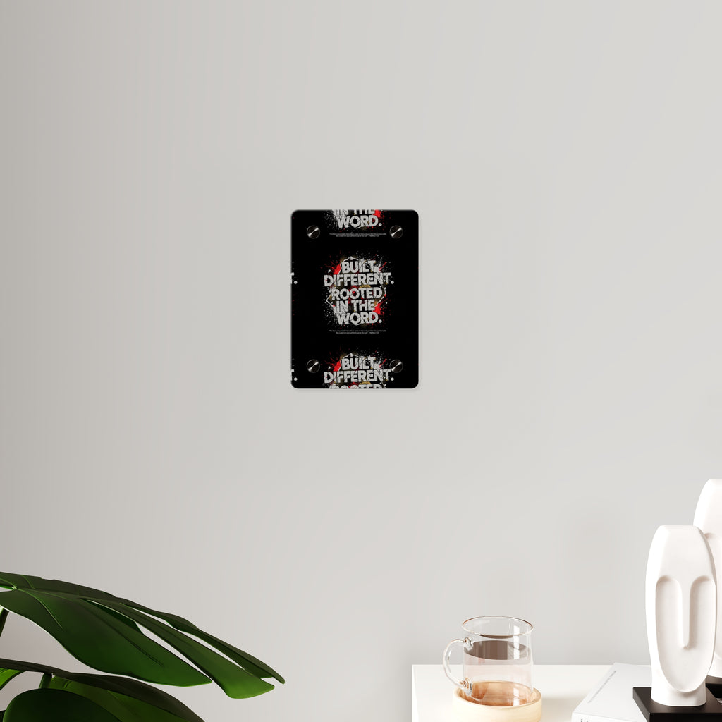 Acrylic Wall Art Panel — “Built Different Rooted in the Word” Inspirational Christian Decor