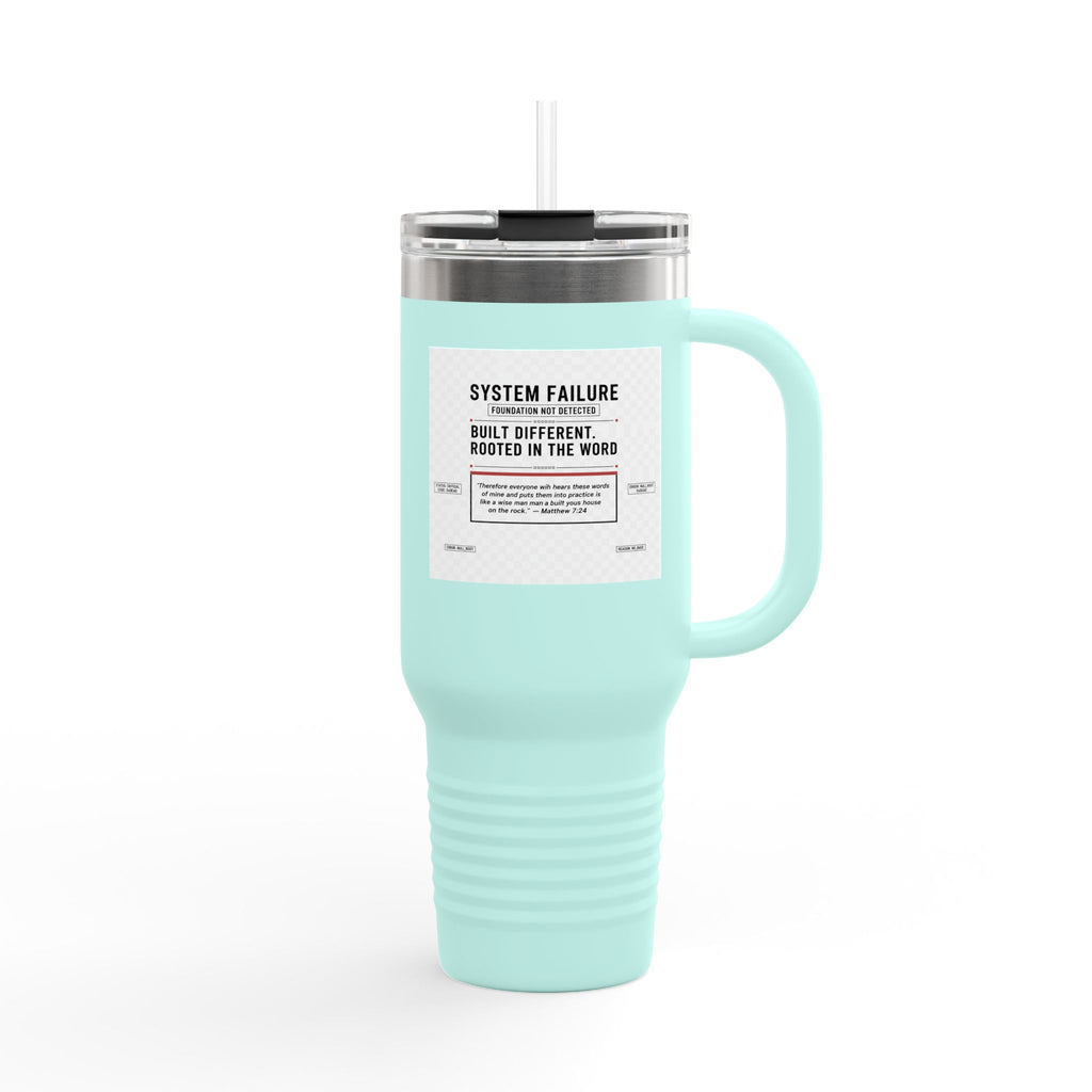 40oz Insulated Travel Mug — “System Failure” Retro Tech Print
