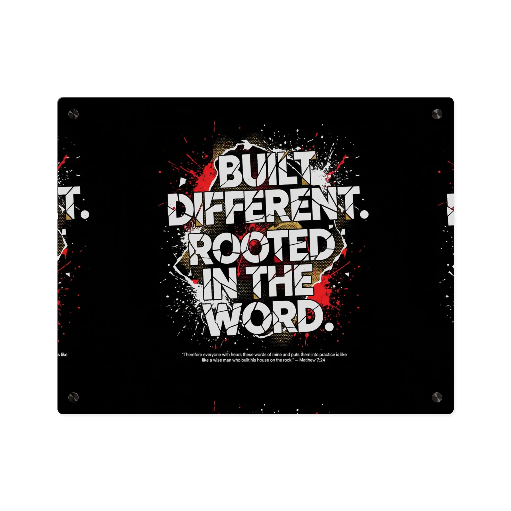 Acrylic Wall Art Panel — “Built Different Rooted in the Word” Inspirational Christian Decor