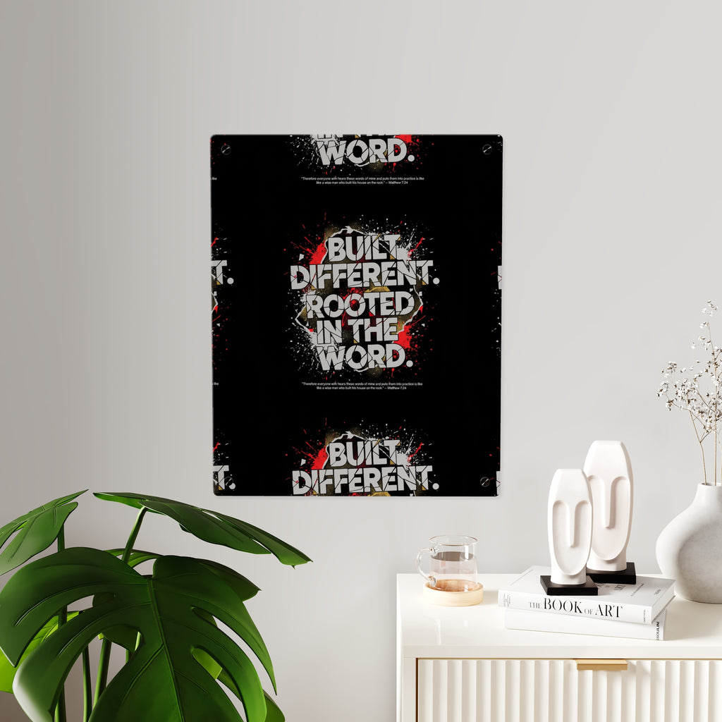 Acrylic Wall Art Panel — “Built Different Rooted in the Word” Inspirational Christian Decor