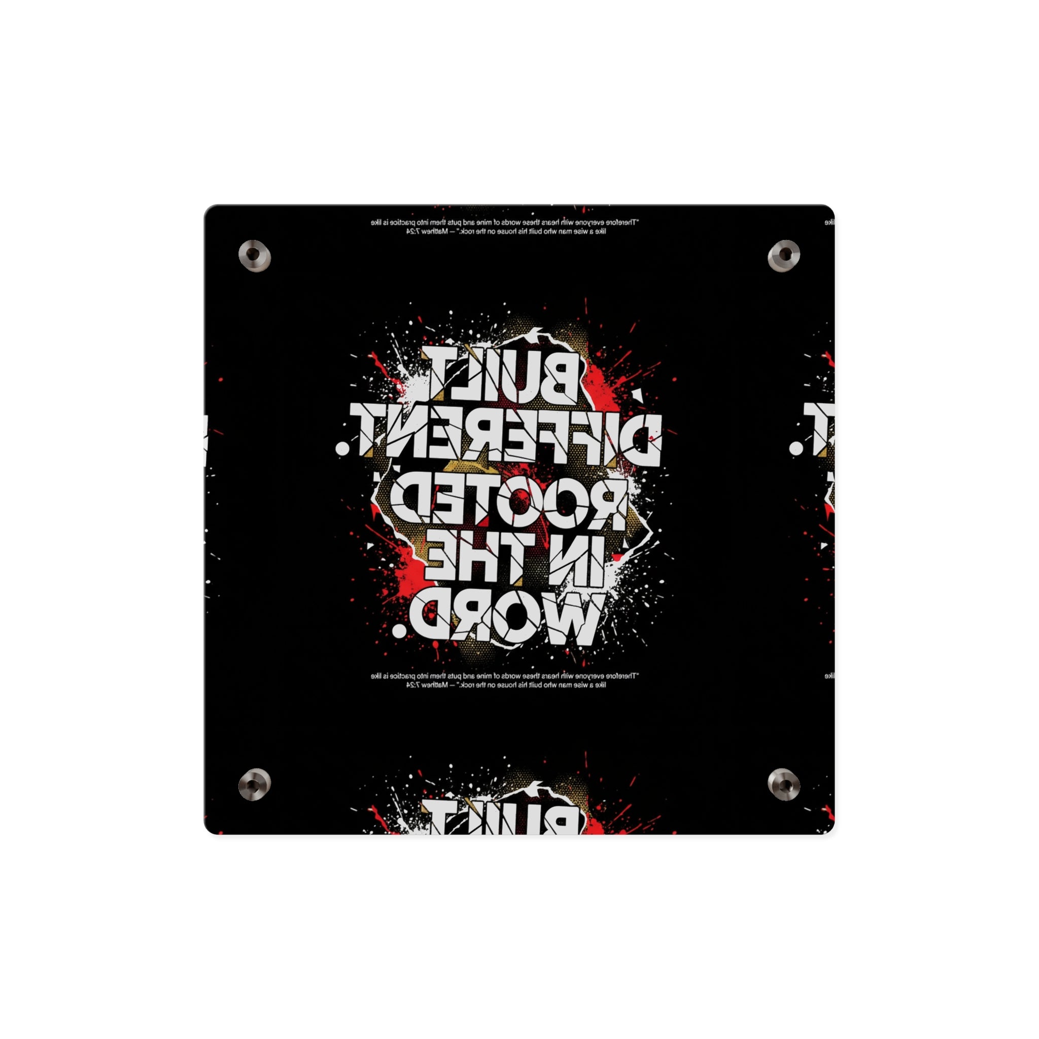 Acrylic Wall Art Panel — “Built Different Rooted in the Word” Inspirational Christian Decor