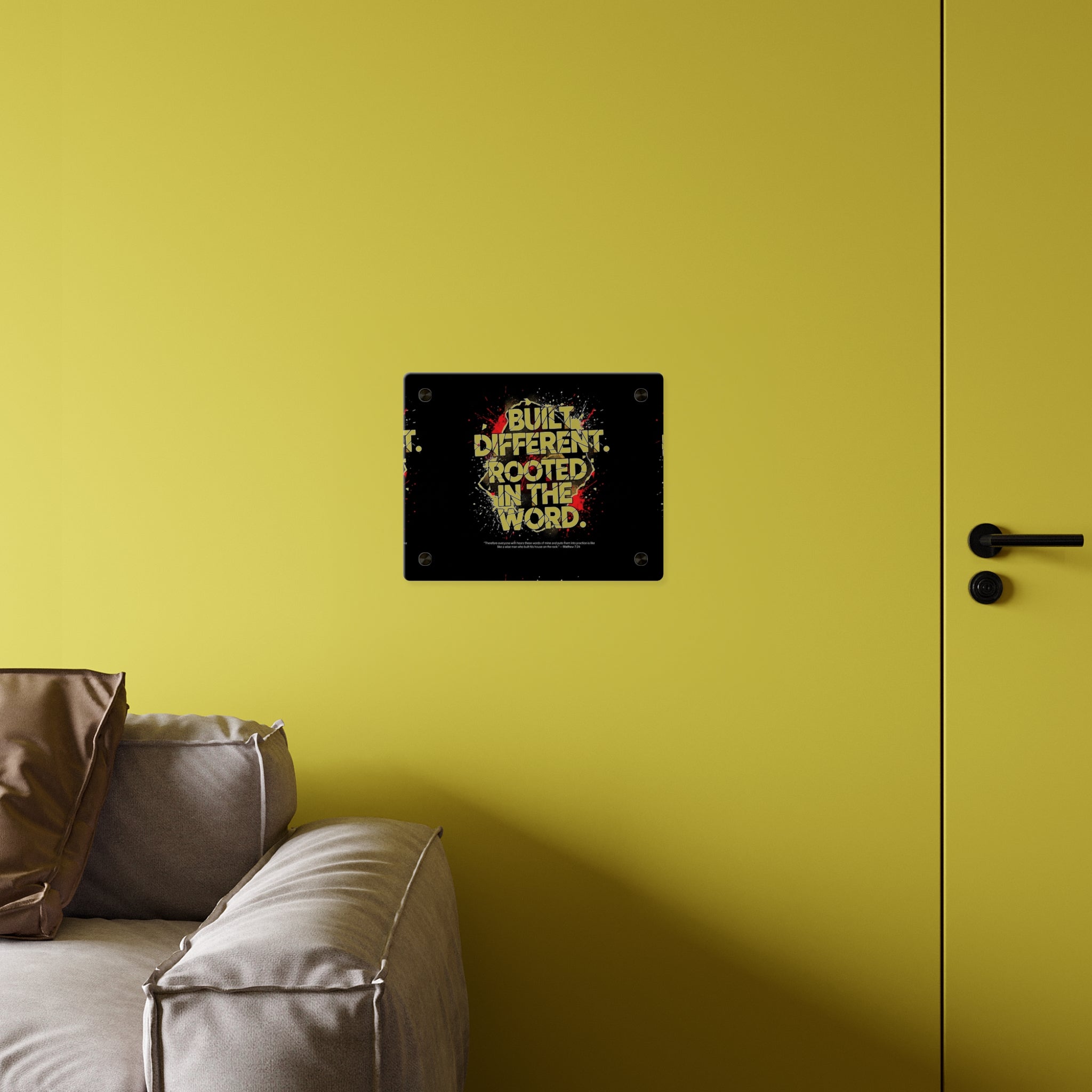 Acrylic Wall Art Panel — “Built Different Rooted in the Word” Inspirational Christian Decor