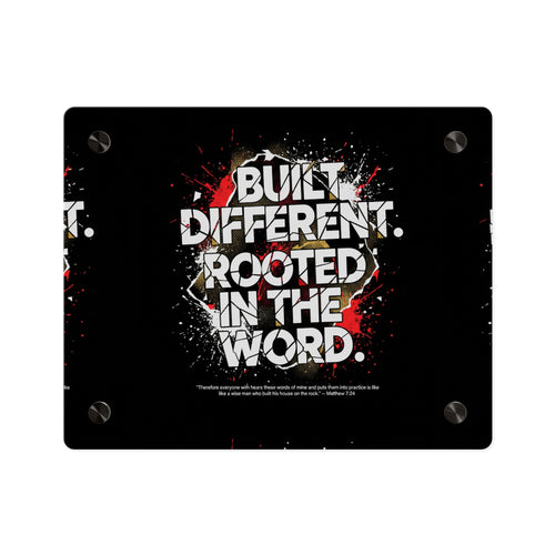 Acrylic Wall Art Panel — “Built Different Rooted in the Word” Inspirational Christian Decor
