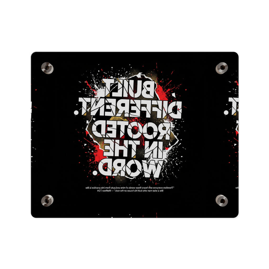 Acrylic Wall Art Panel — “Built Different Rooted in the Word” Inspirational Christian Decor