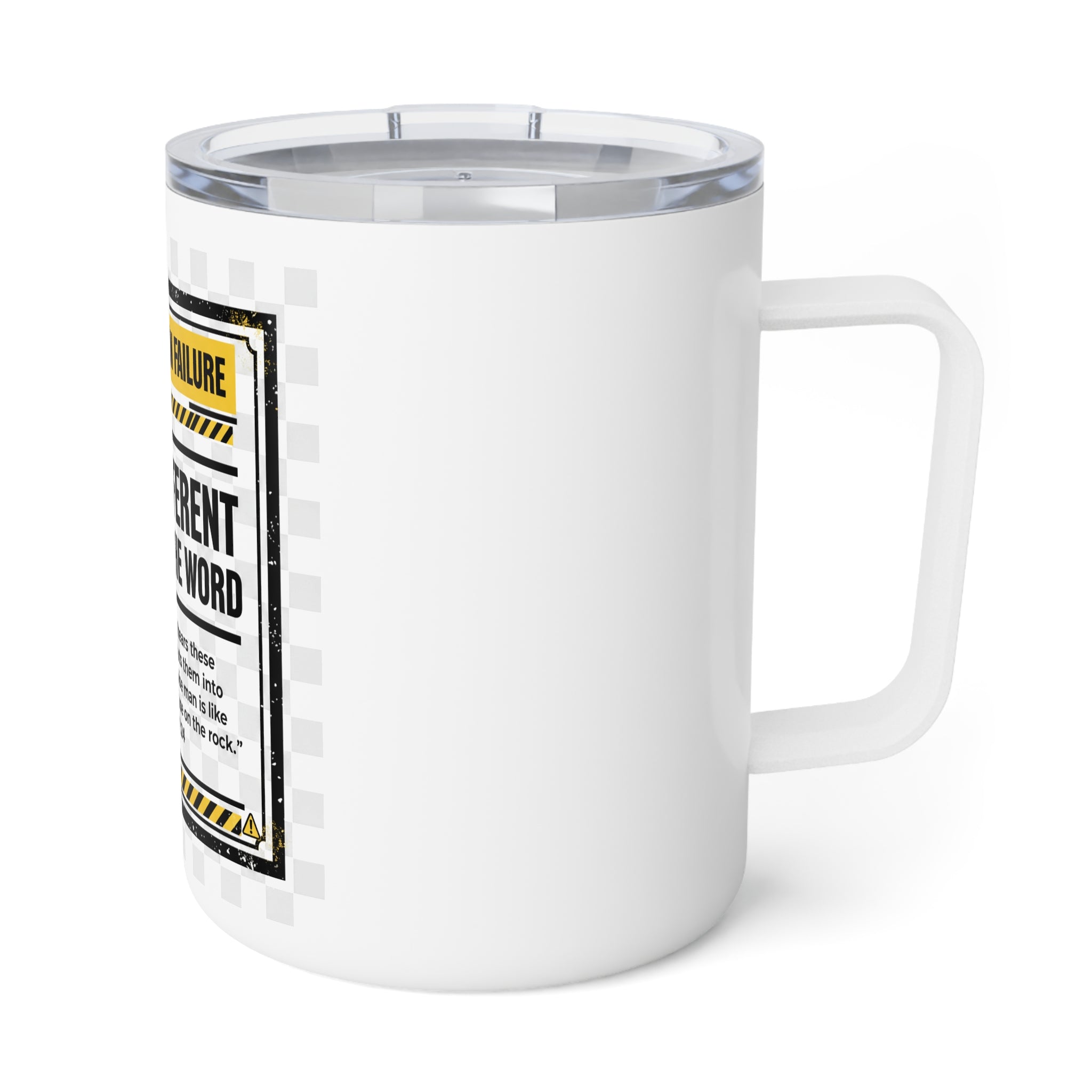 Built Different Insulated Coffee Mug – Matthew 7:24 Scripture Travel Tumbler, 10oz