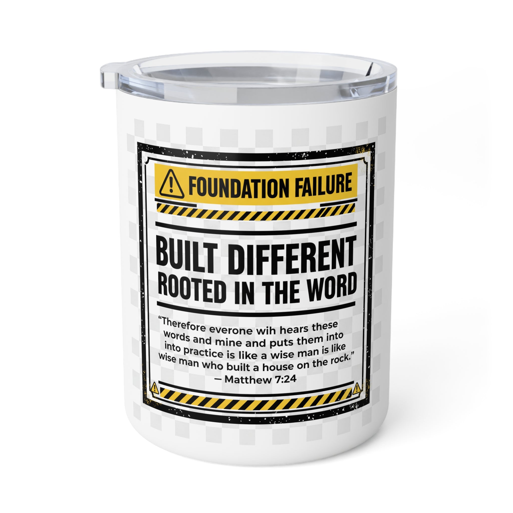 Built Different Insulated Coffee Mug – Matthew 7:24 Scripture Travel Tumbler, 10oz