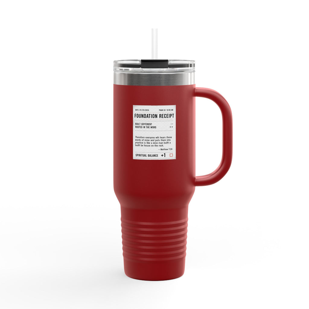 Foundation of Faith — Scripture Tumbler (40oz) — Matthew 7:24 Daily Reminder