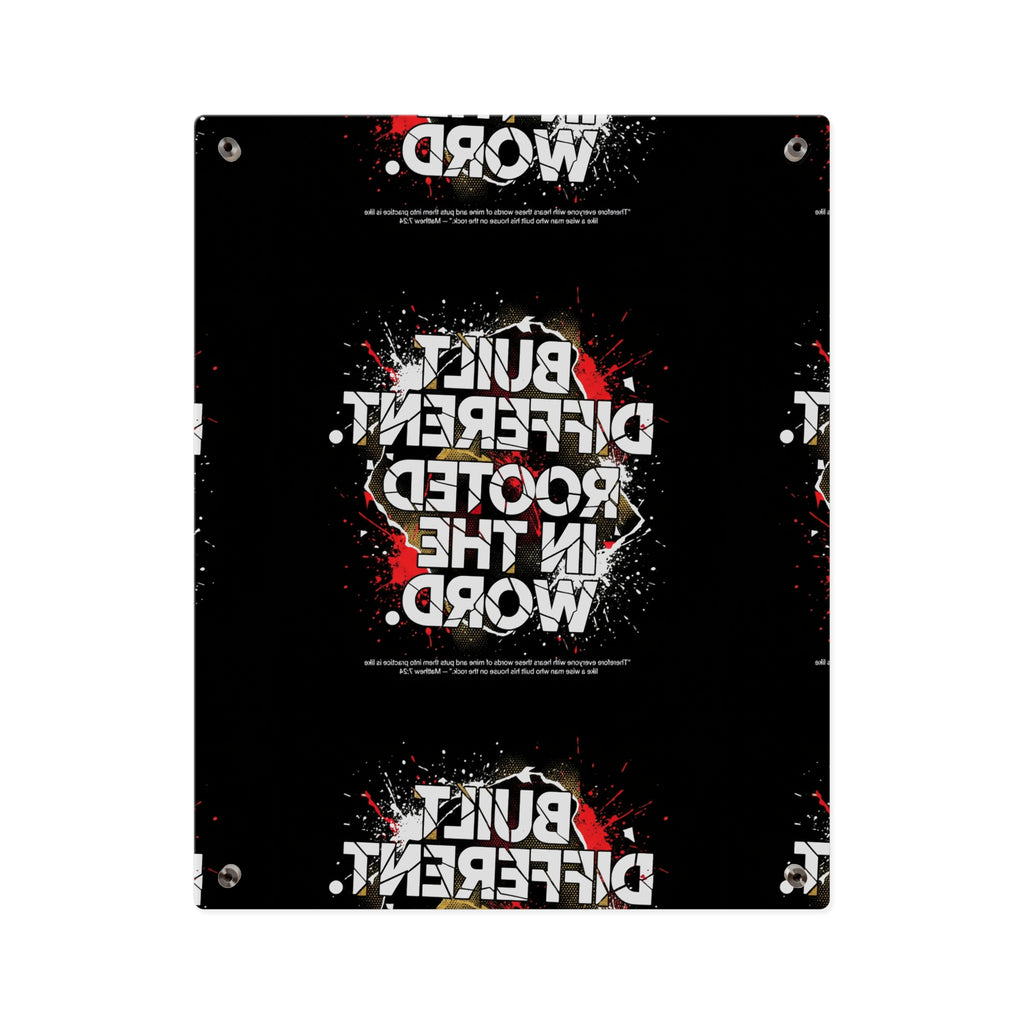 Acrylic Wall Art Panel — “Built Different Rooted in the Word” Inspirational Christian Decor