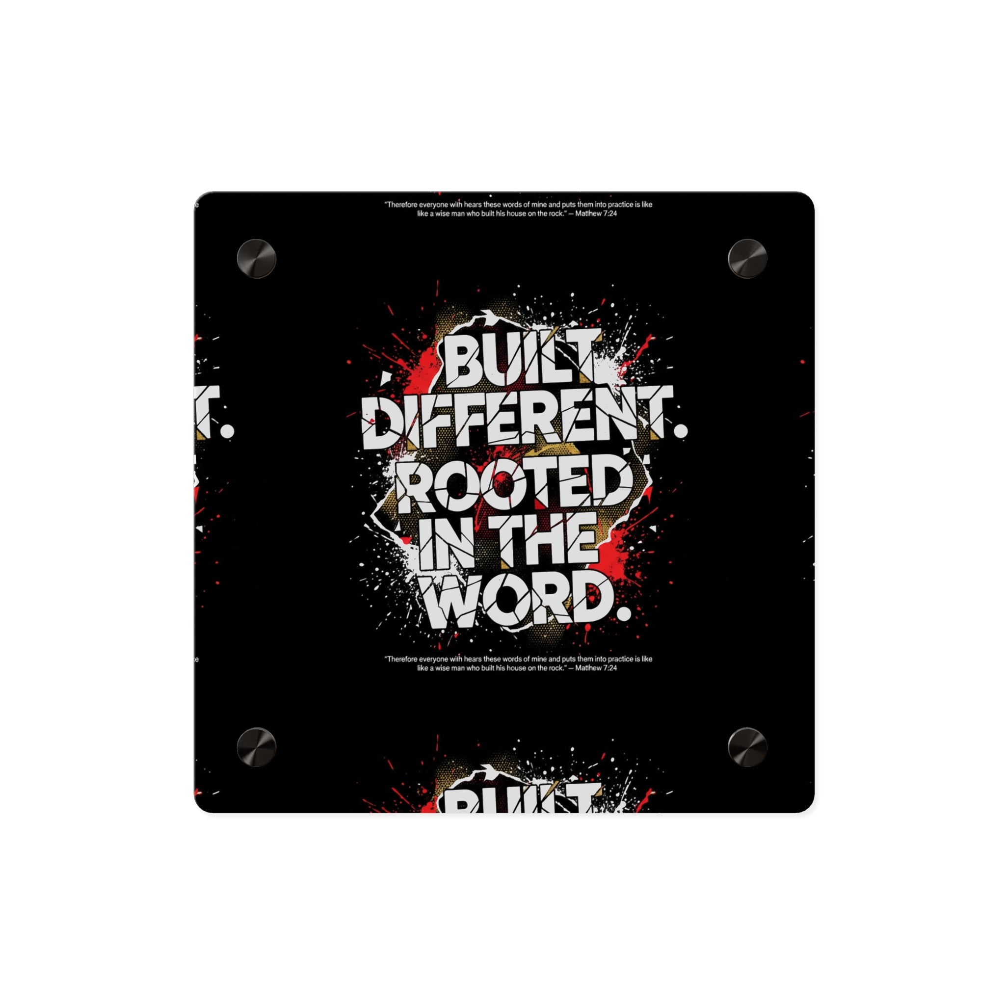 Acrylic Wall Art Panel — “Built Different Rooted in the Word” Inspirational Christian Decor