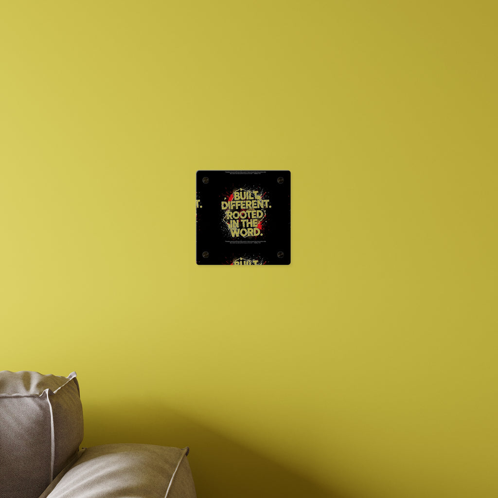 Acrylic Wall Art Panel — “Built Different Rooted in the Word” Inspirational Christian Decor